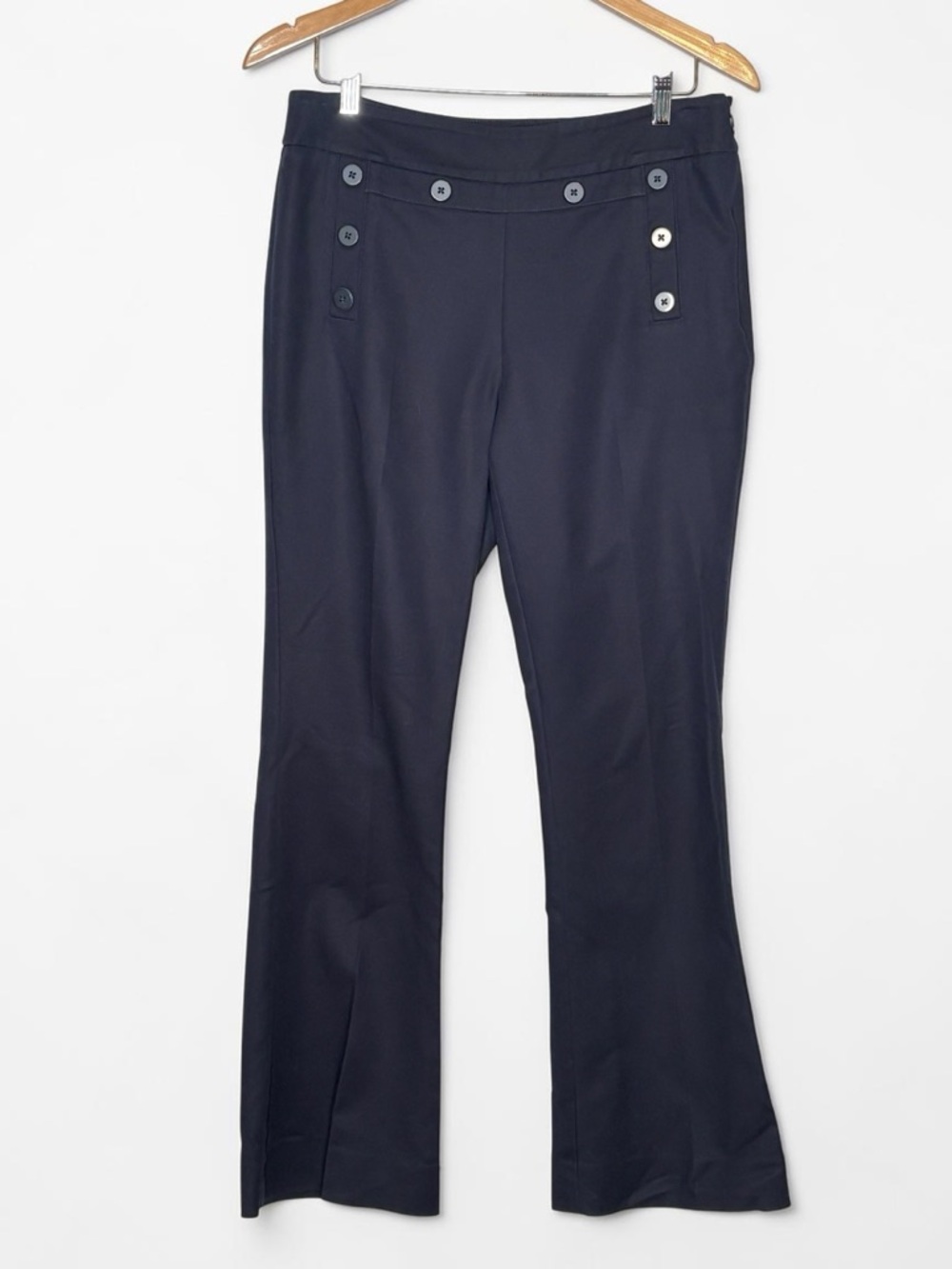 CAbi Mariner Trouser Navy Blue Sailor Button Flare Pants • Size 8 • 5077R • $129 - Picture 2 of 10